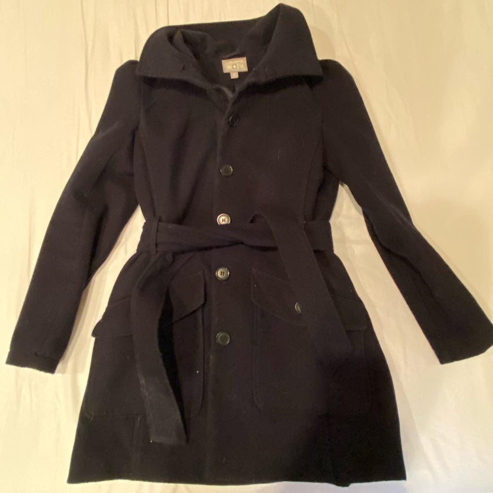 Navy blue peacoat